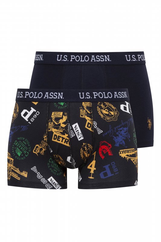 U.S. POLO ASSN. 2Pack boxerky 80476 tm.modrá, celopotisk  | Vermali.cz